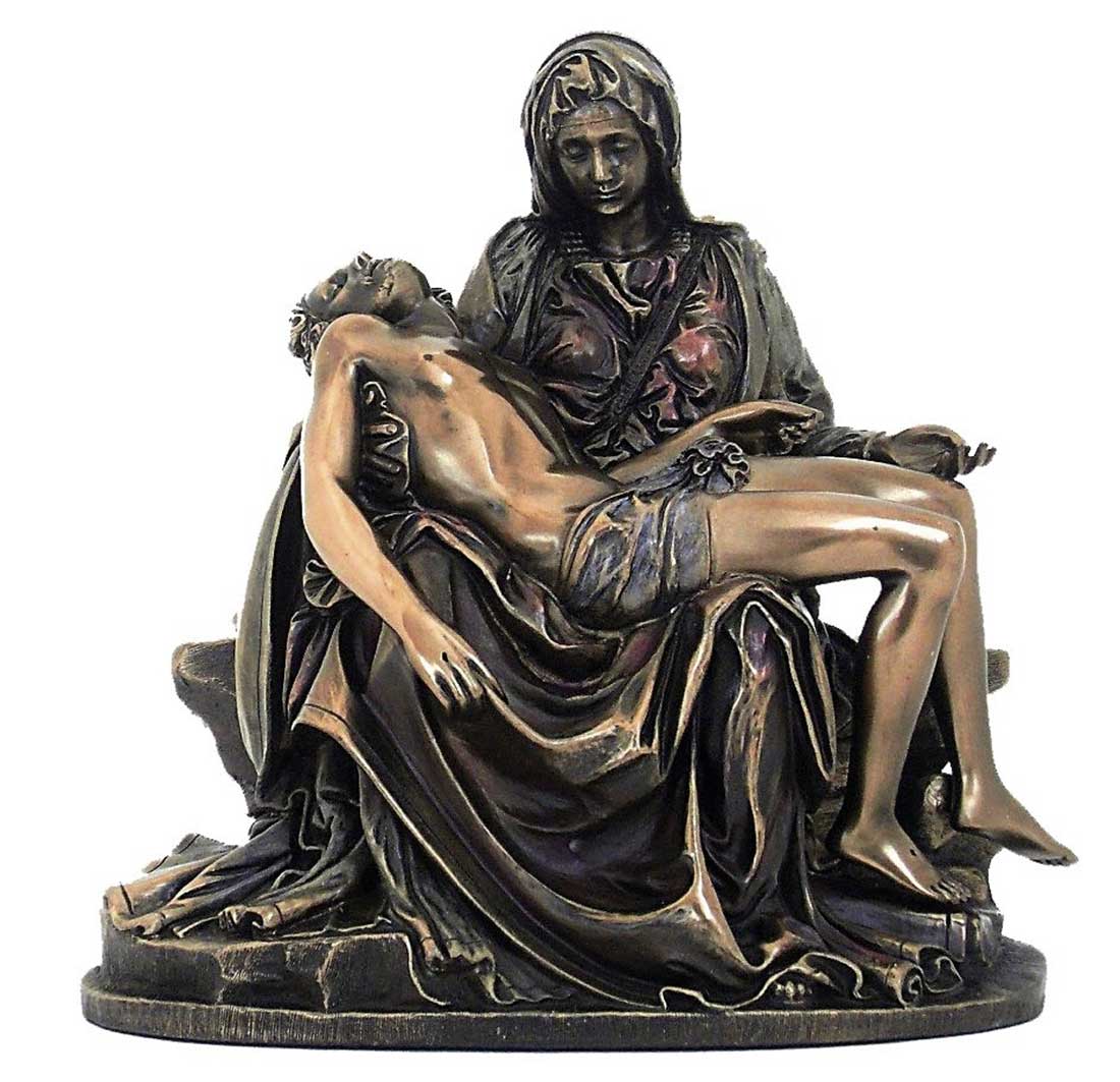 Statua La Piet Di Michelangelo Riproduzione In Resina Bronzata Altezza